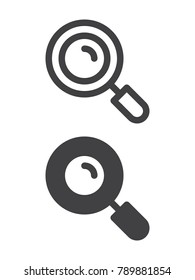 Search simple icon, line and solid version, outline and filled vector sign, linear and full pictogram isolated on white. Magnifying glass symbol, logo illustration, pixel perfect vector graphics