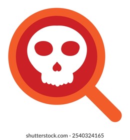 search with skull icon isolated on white background