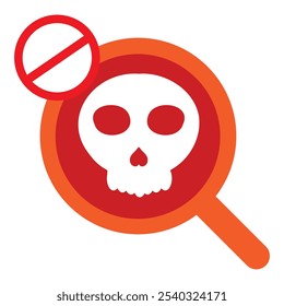 search with skull icon isolated on white background