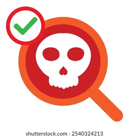 search with skull icon isolated on white background