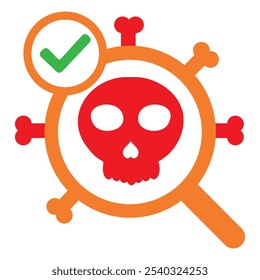 search with skull icon isolated on white background