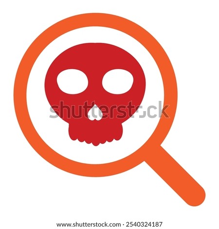 search with skull icon isolated on white background