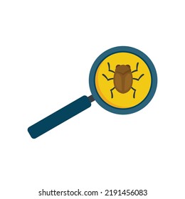 Search Software Bug Icon. Flat Illustration Of Search Software Bug Vector Icon Isolated On White Background