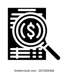 search solution business and financial problem glyph icon vector. search solution business and financial problem sign. isolated contour symbol black illustration