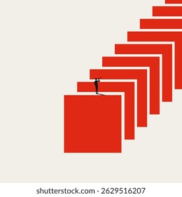 Search for solution business vector concept. Symbol of overcoming challenge, obstacle, success. Minimal design eps10 illustration