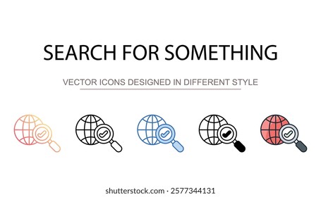 Search For Something icon design with white background stock illustration