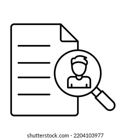 Search staff Black outline Vector Icon

