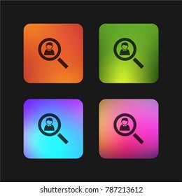 Search for staff four color gradient app icon design