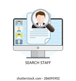 Search Staff Icon Computer Isolated on White