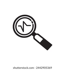 Search statis view vector icon. filled flat sign for mobile concept and web design. magnifying glass statis view simple solid icon. Symbol, logo illustration. thin line symbol on white background