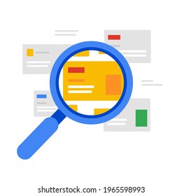 Search for statistical data and business analytics Vector Illustration