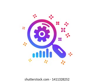 Search statistics icon. Find analysis sign. Dynamic shapes. Gradient design search statistics icon. Classic style. Vector