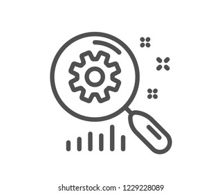 Search statistics line icon. Find analysis sign. Quality design flat app element. Editable stroke Search statistics icon. Vector