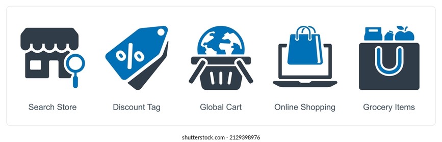 Search Store And Discount Tag Icon Concept