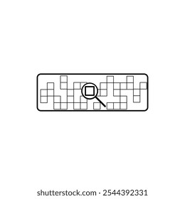 Search string, vector icon. Black and white picture of the search term.