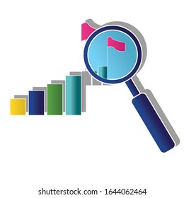 Search to success icon concept. Creative idea design. Flat vector illustration for template, brochure or presentation.