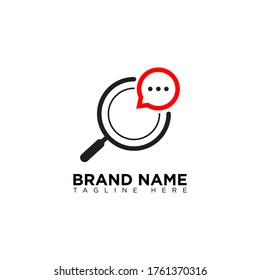 Search Talk Conversations Bubble Logo Design