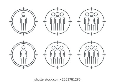 Search target audience icon. Vector illustration