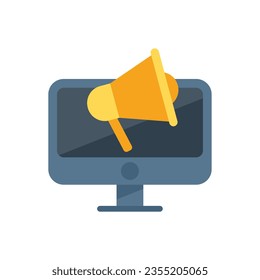 Search target marketing icon flat vector. Online media internet. Website campaign isolated
