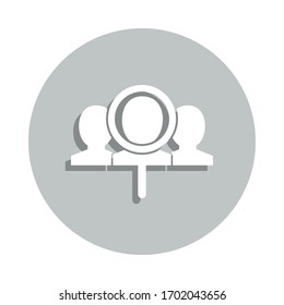 Search team, magnifier, business badge icon. Simple glyph, flat vector of business icons for ui and ux, website or mobile application