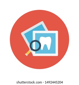 search teeth report glyph flat vector icon