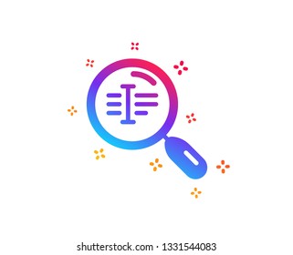 Search text icon. Find word sign. Dynamic shapes. Gradient design search text icon. Classic style. Vector