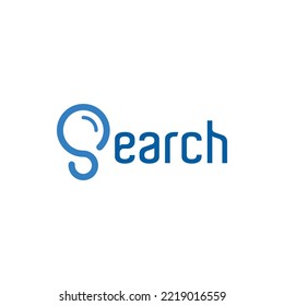 Search text with magnifying glass vector logo template. This design suitable for finder business.
