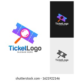 Search Ticket Logo Template Design Vector, Emblem, Creative design, Icon symbol concept