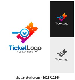 Search Ticket Logo Template Design Vector, Emblem, Creative design, Icon symbol concept