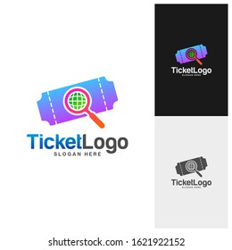Search Ticket Logo Template Design Vector, Emblem, Creative design, Icon symbol concept