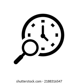 Search, Time, Duration Icon. Black Vector Graphics.