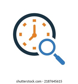 Search, Time, Duration Icon. Glyph Style Vector EPS.