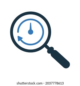 Icono de búsqueda, hora, duración. Ilustración vectorial simple editable.