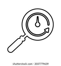 Search, time, duration line icon. Outline vector.