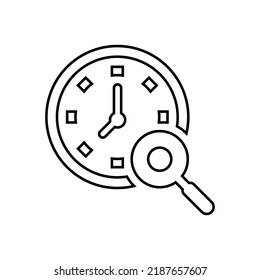 Search, time, duration line icon. Outline vector.