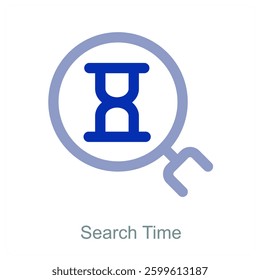 Search Time and find icon concept