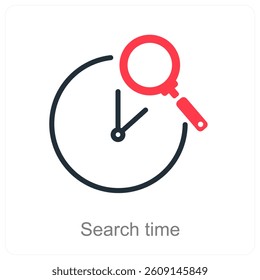 Search Time and time icon concept