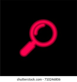 Search Tool red glowing neon ui ux icon. Glowing sign logo vector