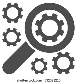 Search Tools vector icon. Style is flat symbol, gray color, rounded angles, white background.