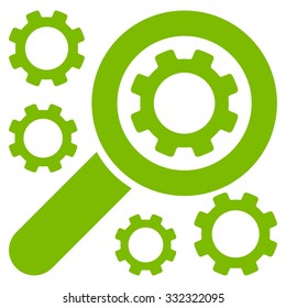 Search Tools vector icon. Style is flat symbol, eco green color, rounded angles, white background.
