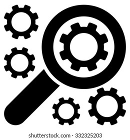 Search Tools vector icon. Style is flat symbol, black color, rounded angles, white background.