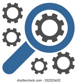 Search Tools vector icon. Style is bicolor flat symbol, cobalt and gray colors, rounded angles, white background.