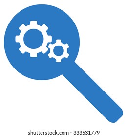 Search Tools vector icon. Style is flat symbol, smooth blue color, rounded angles, white background.
