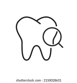 Search For Tooth Decay Icon. High Quality Black Vector Illustration.