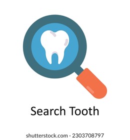 Search Tooth vector Flat Icon Design illustration. Medical and Healthcare Symbol on White background EPS 10 File