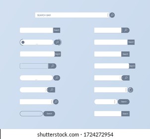 Search Ui. Set Bar Vector Element Design, Set Of Boxes Ui. Navigation Bar Icon. Vector Illustration Empty Search Frame For Web. Modern Elements UI. Vector.