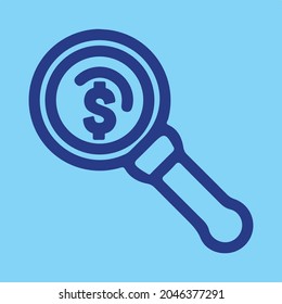Search USD Magnifying Icon Element or logo isolated sign with US Dollar Currency Icon.eps