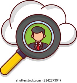 buscar la ilustración de usuario cloud Vector en un fondo transparente.Símbolos de calidad premium. icono plano de línea vectorial para el concepto y el diseño gráfico.