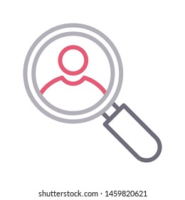 search user colour line vector icon