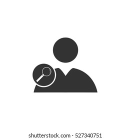 Search user icon flat. Illustration isolated vector sign symbol